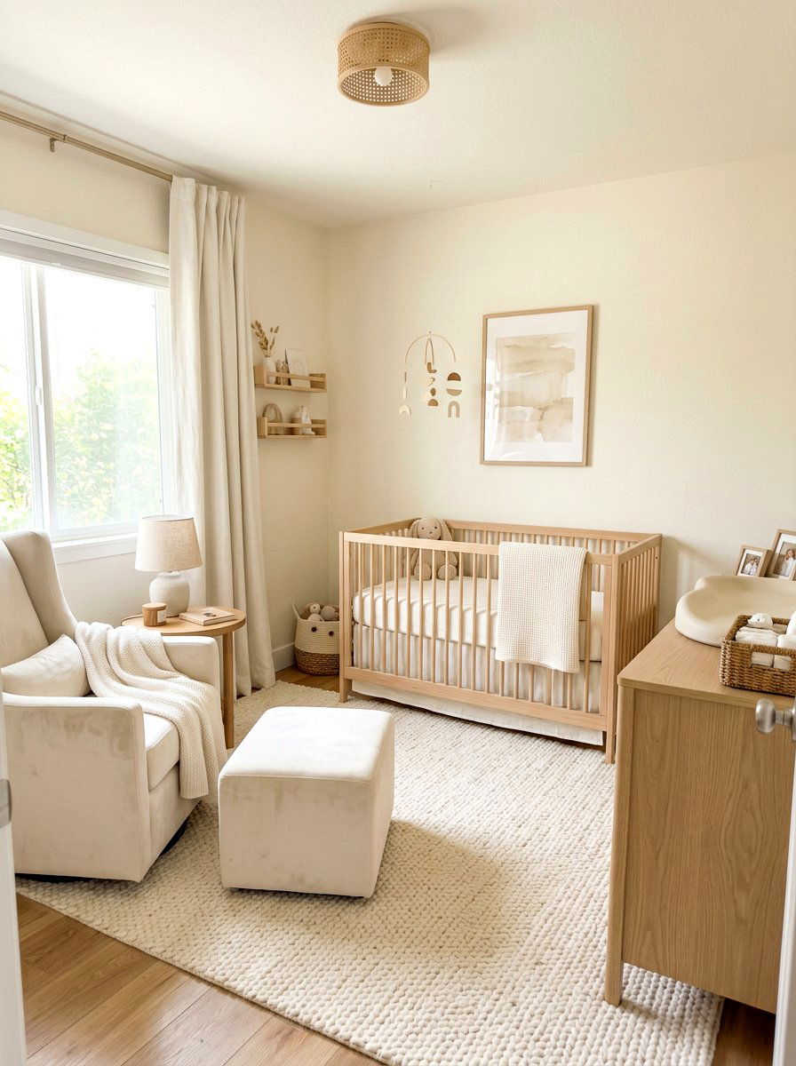 Minimalist Cream Nursery - 30 gender neutral baby room ideas