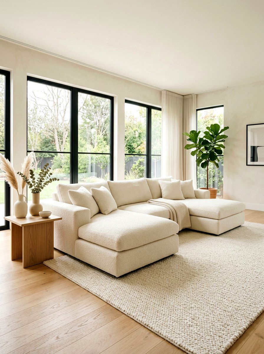 Minimalist Cream Pit Couch - 30 pit sofa living room ideas