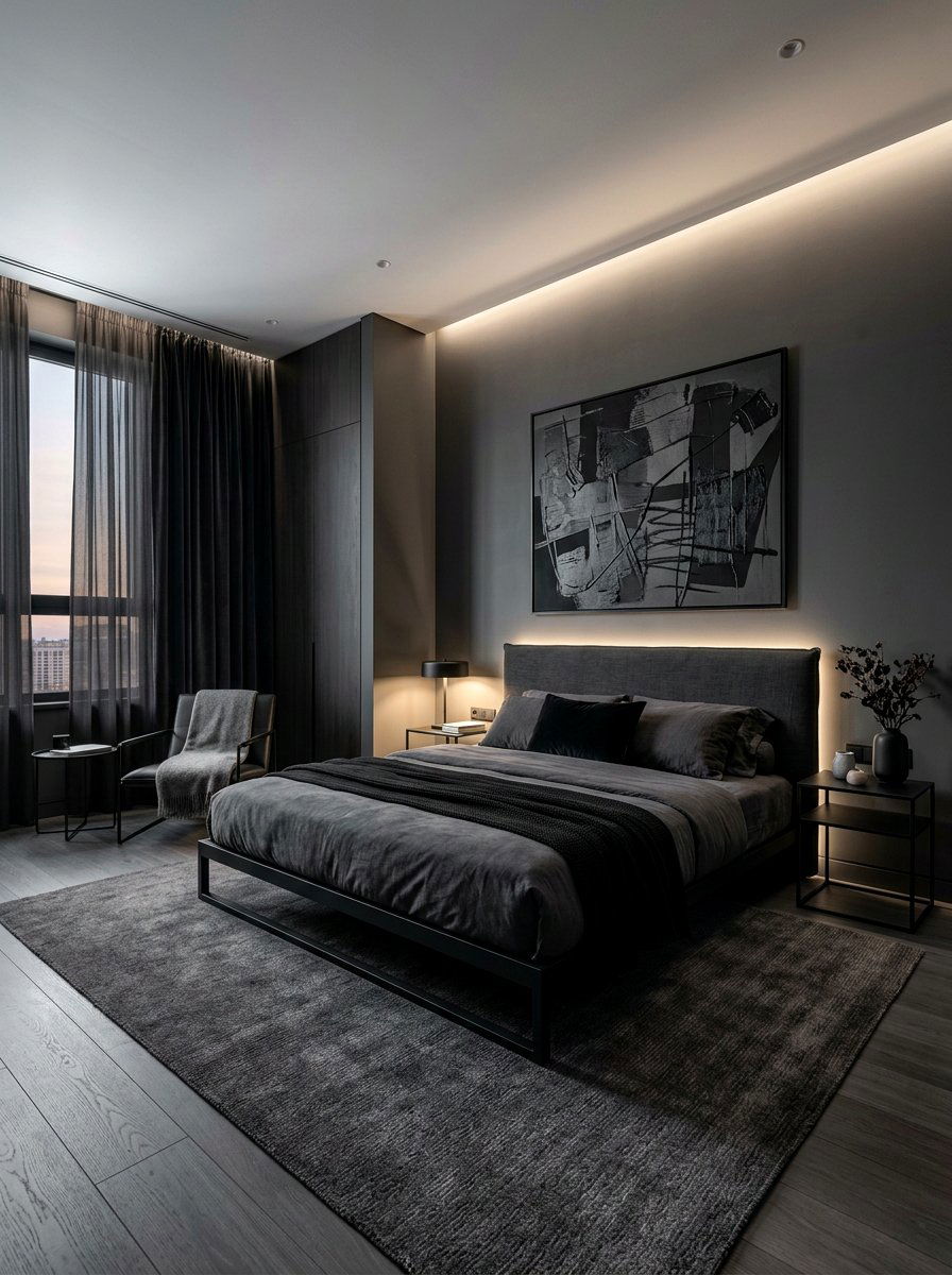 Minimalist Dark Romantic Bedroom - 30 dark romantic bedroom ideas
