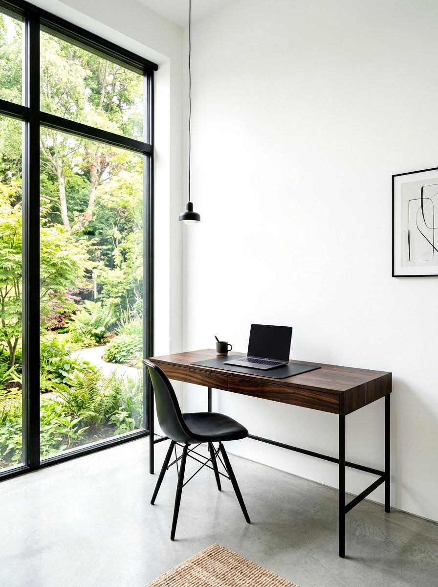 Minimalist Dark Wood Writing Desk - 30 dark wood office ideas