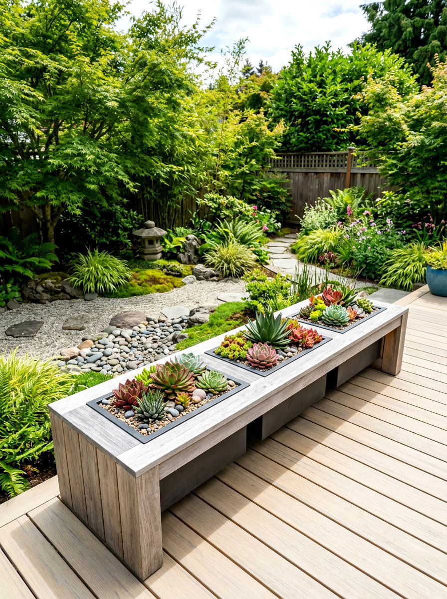 Minimalist Deck Planter Bench - 30 deck planter bench ideas