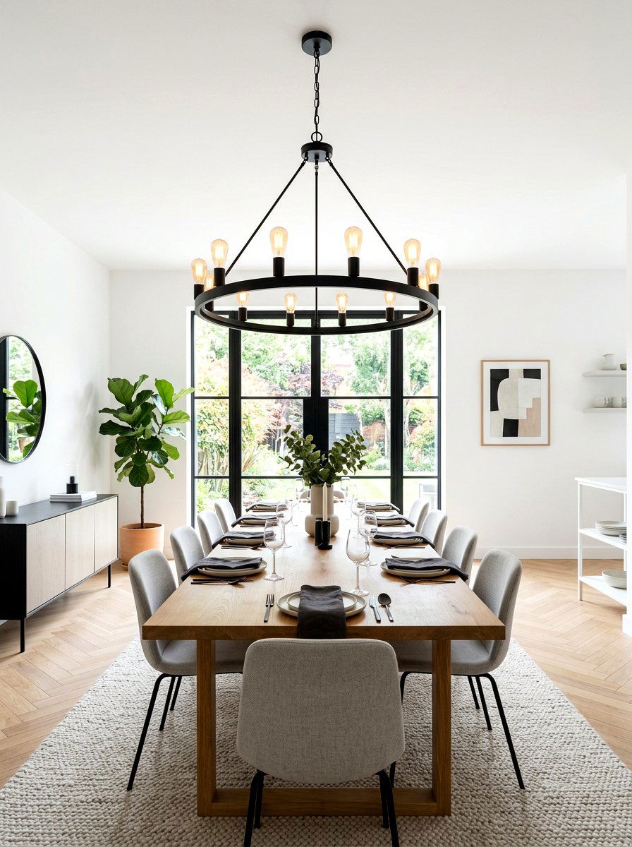 Minimalist Dining Room Chandelier - 30 modern farmhouse decor ideas