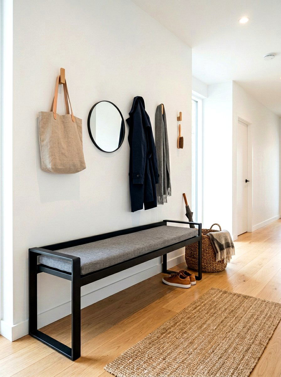 Minimalist Entryway Bench - 30 hallway decor ideas