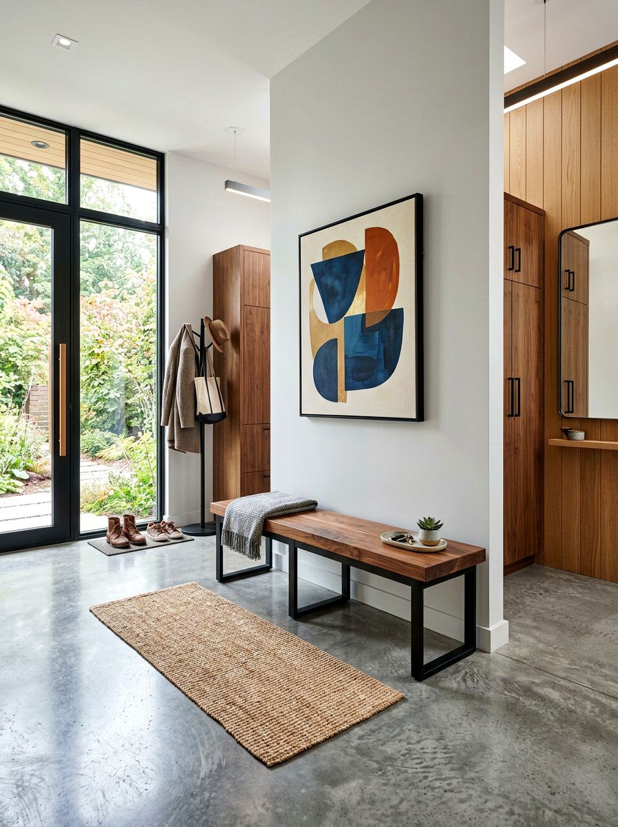 Minimalist Entryway Bench - 30 quiet luxury mudroom ideas