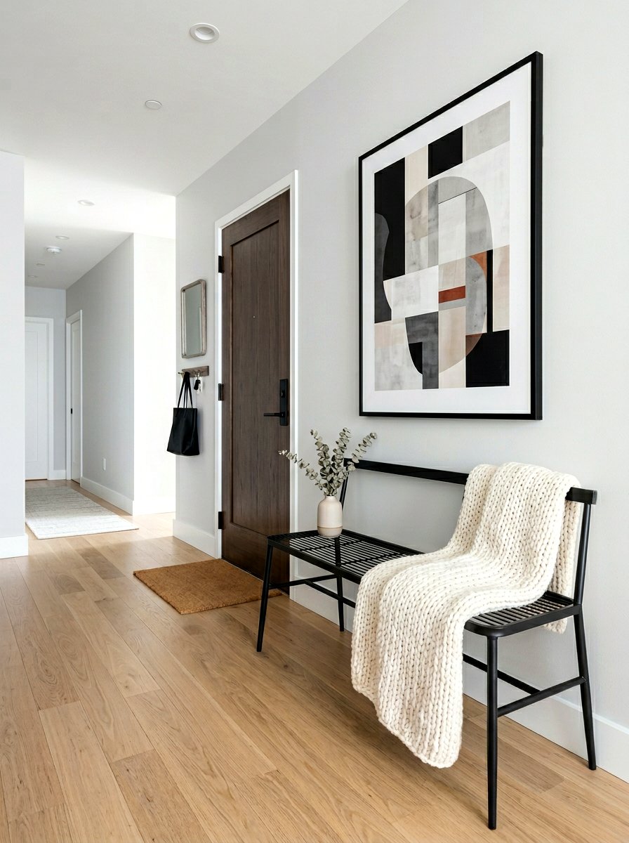 Minimalist Entryway Bench - 30 apartment entryway ideas