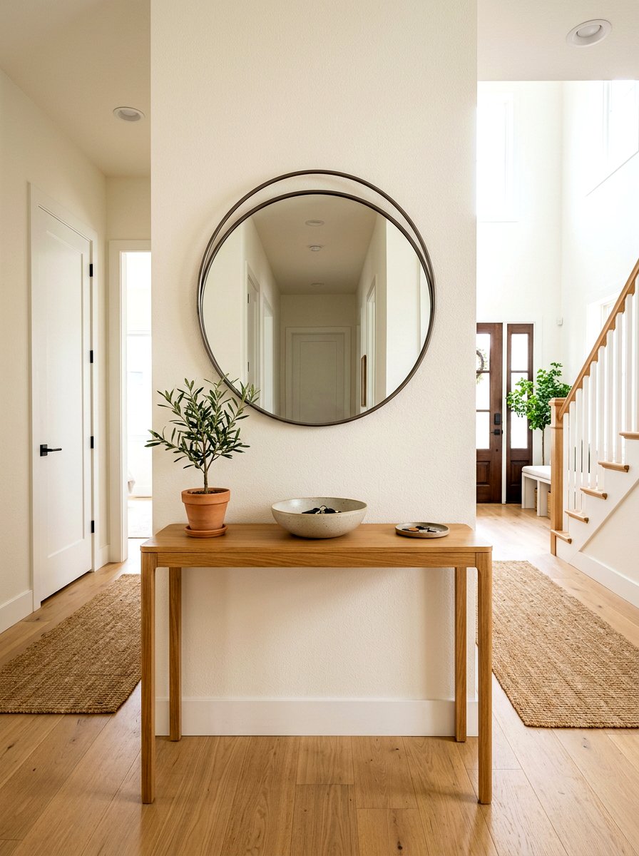 Minimalist Entryway Console - 30 soft minimal apartment ideas