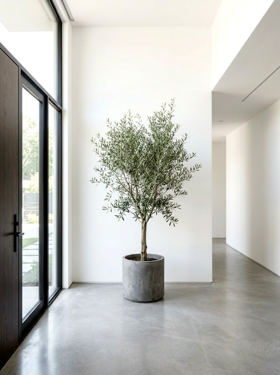 Minimalist Entryway Olive Tree - 30 olive tree entry ideas