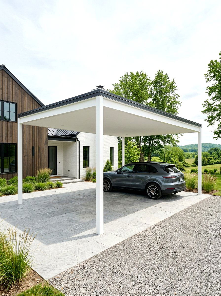 Minimalist Farmhouse Carport - 30 farmhouse carport ideas