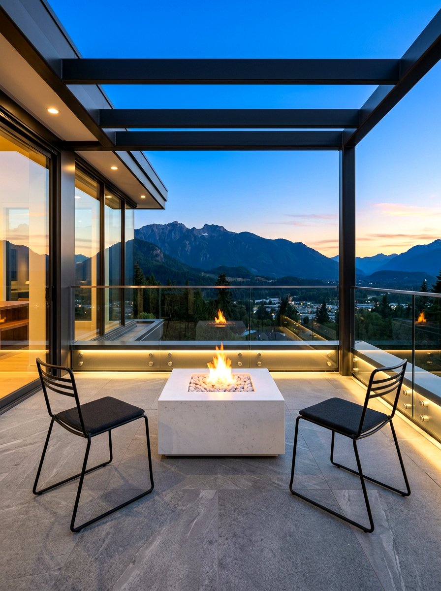 Minimalist Fire Table Terrace - 30 fire table patio ideas