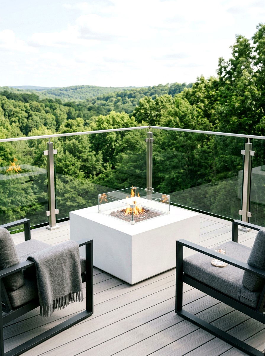 Minimalist Fire Table - 30 deck fire table ideas