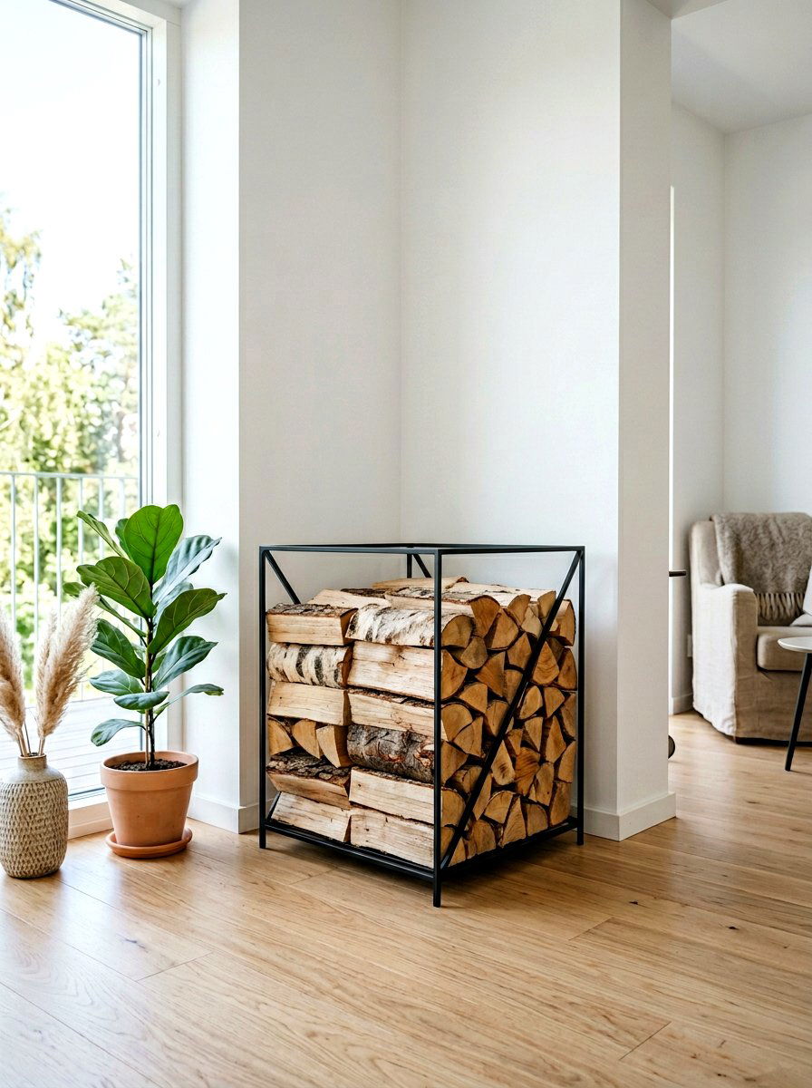 Minimalist Firewood Frame - 30 firewood rack ideas