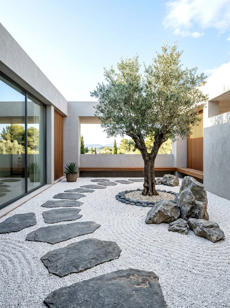 Minimalist Flagstone Courtyard - 30 flagstone patio ideas