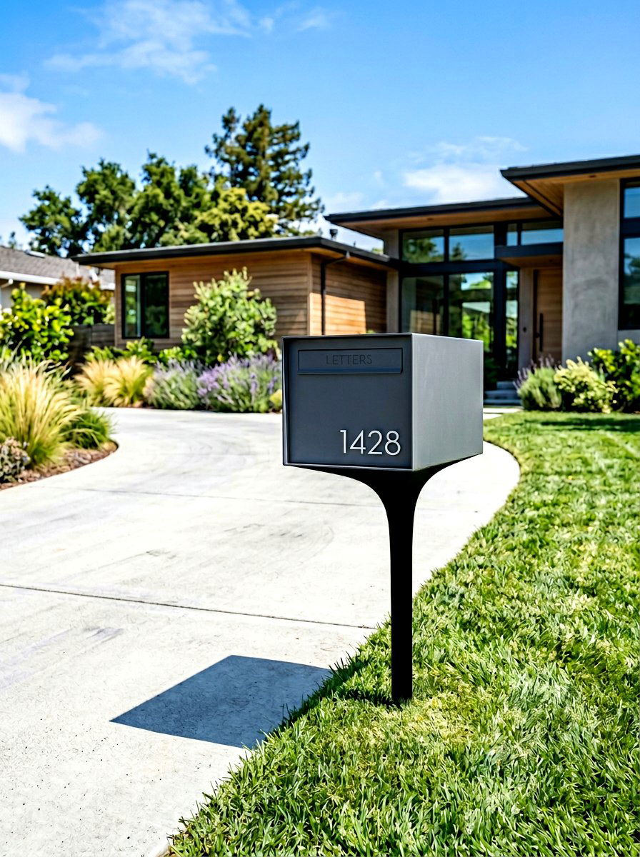 Minimalist Floating Mailbox - 30 mailbox curb appeal ideas