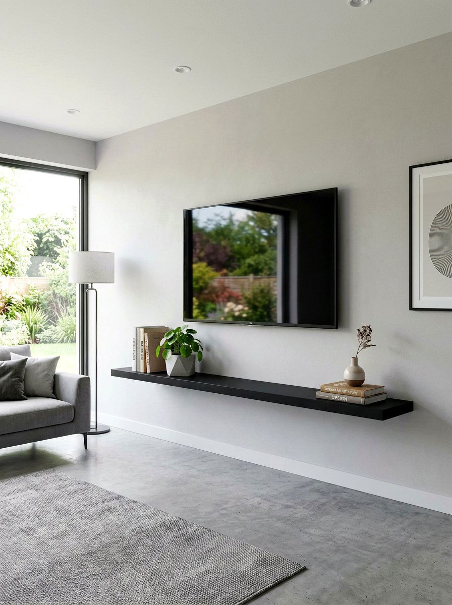 Minimalist Floating Shelf - 30 tv wall ideas