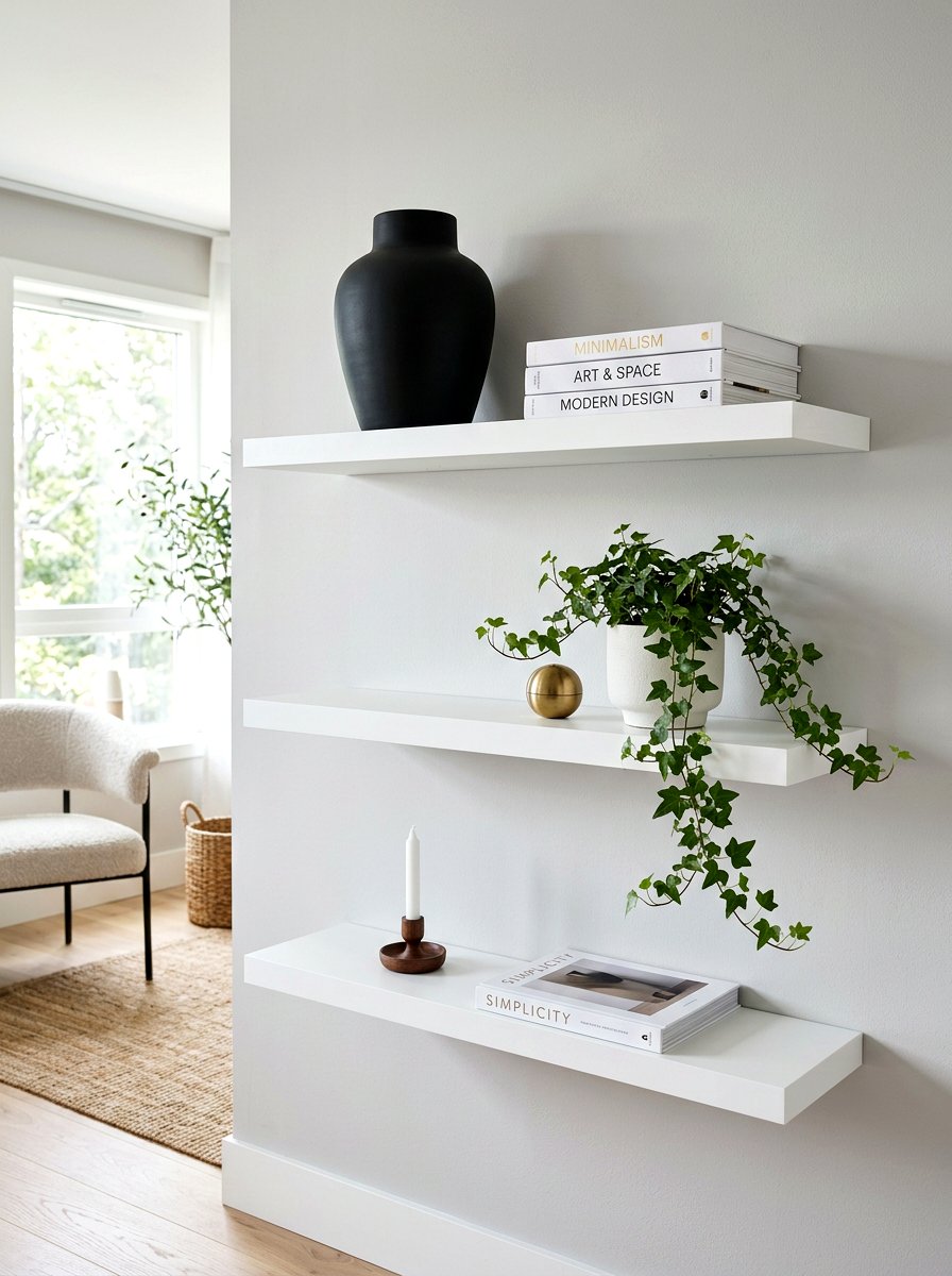 Minimalist Floating Shelves - 30 shelfie decor ideas