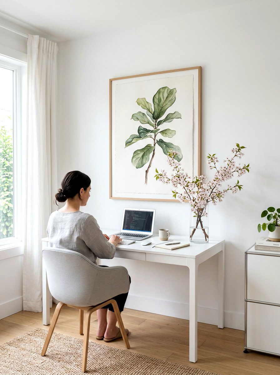 Minimalist Flower Office - 30 flower room ideas