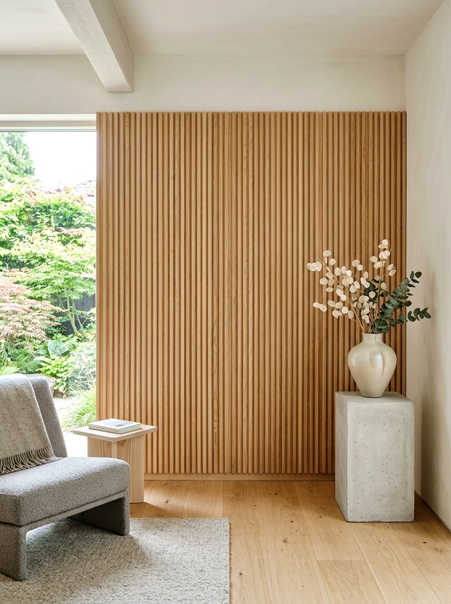 Minimalist Fluted Wall Panel - 30 fluted wood wall ideas