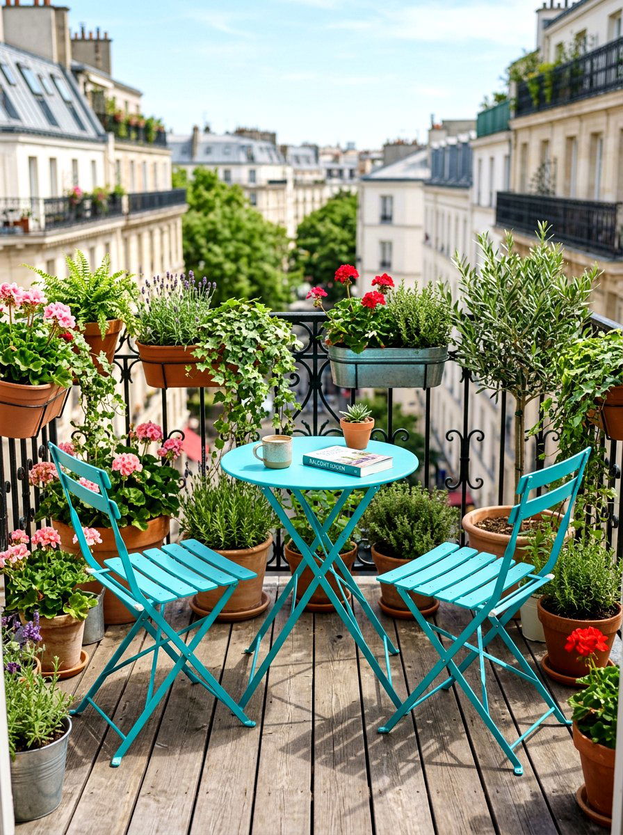 Minimalist Folding Bistro Set - 30 tea garden seating ideas