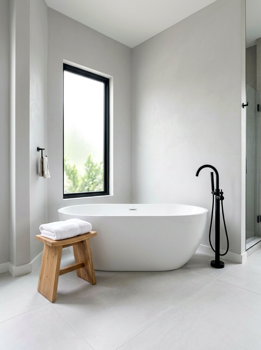 Minimalist Freestanding Tub - 30 freestanding tub corner ideas
