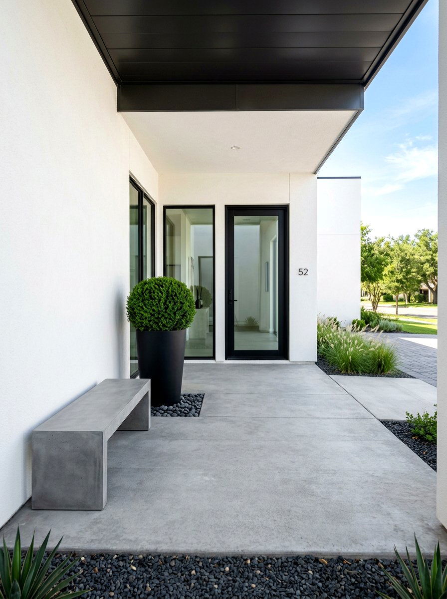 Minimalist Front Porch - 30 July porch ideas aesthetic