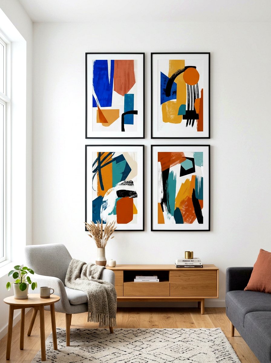 Minimalist Gallery Wall - 30 tiny apartment decor ideas