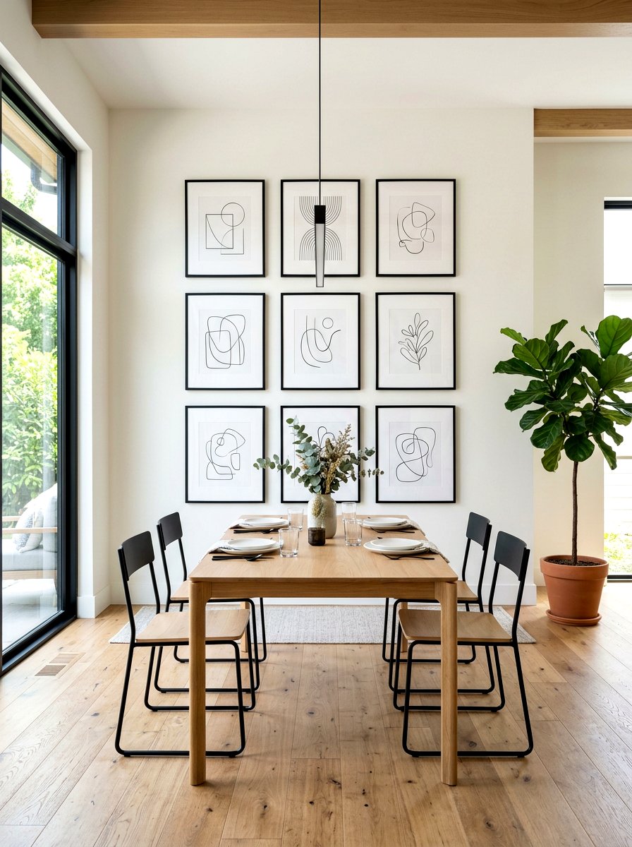Minimalist Gallery Wall - 30 transitional decor ideas
