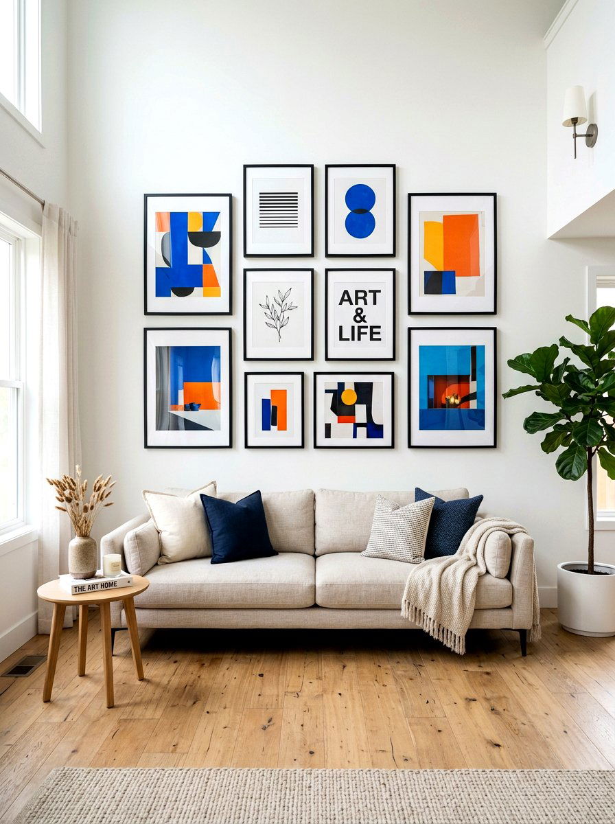 Minimalist Gallery Wall - 30 California casual living room ideas