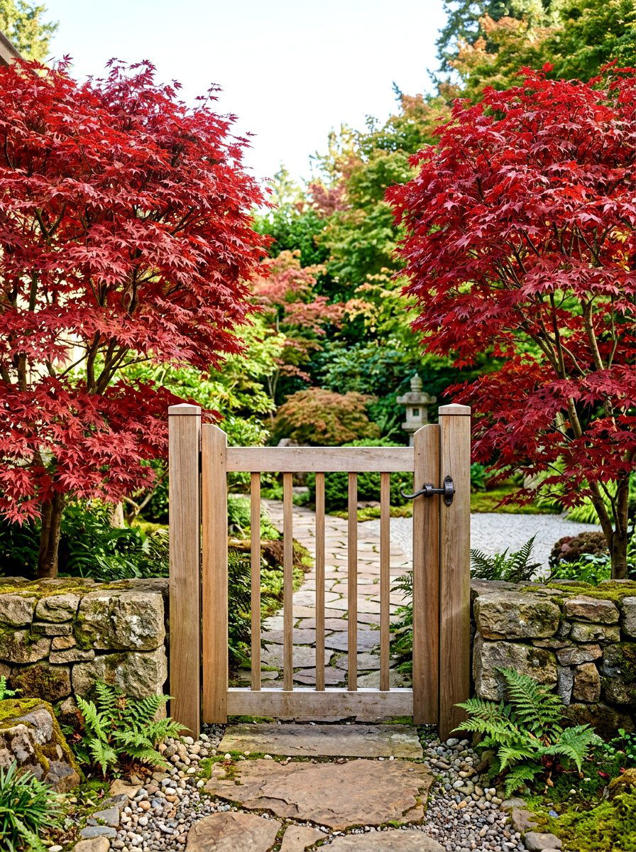 Minimalist Gate Entry Maple - 30 Japanese maple garden ideas