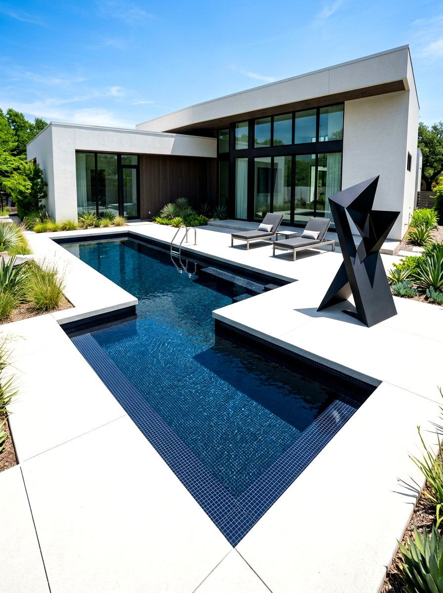 Minimalist Geometric Pool - 30 plunge pool patio ideas