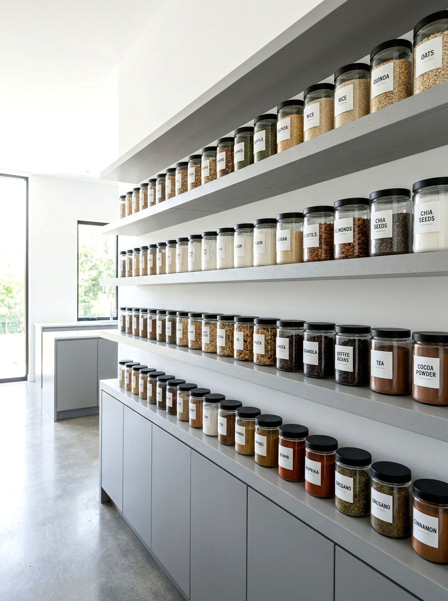 Minimalist Glass Jar - 30 glass jar pantry ideas