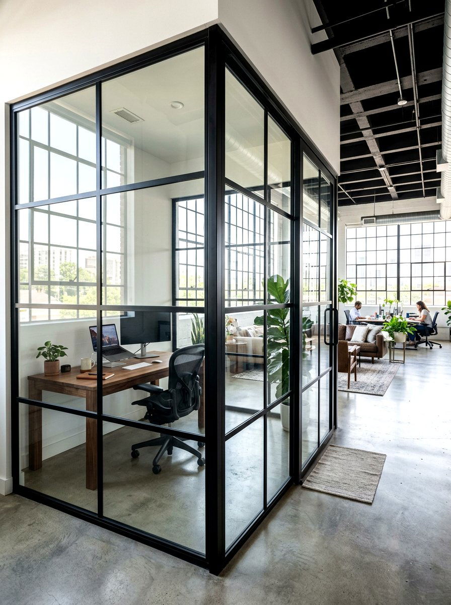 Minimalist Glass Partition Office - 30 luxury home office ideas