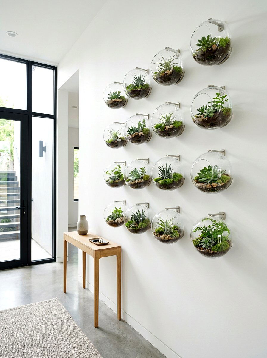 Minimalist Glass Terrarium Wall - 30 living wall ideas