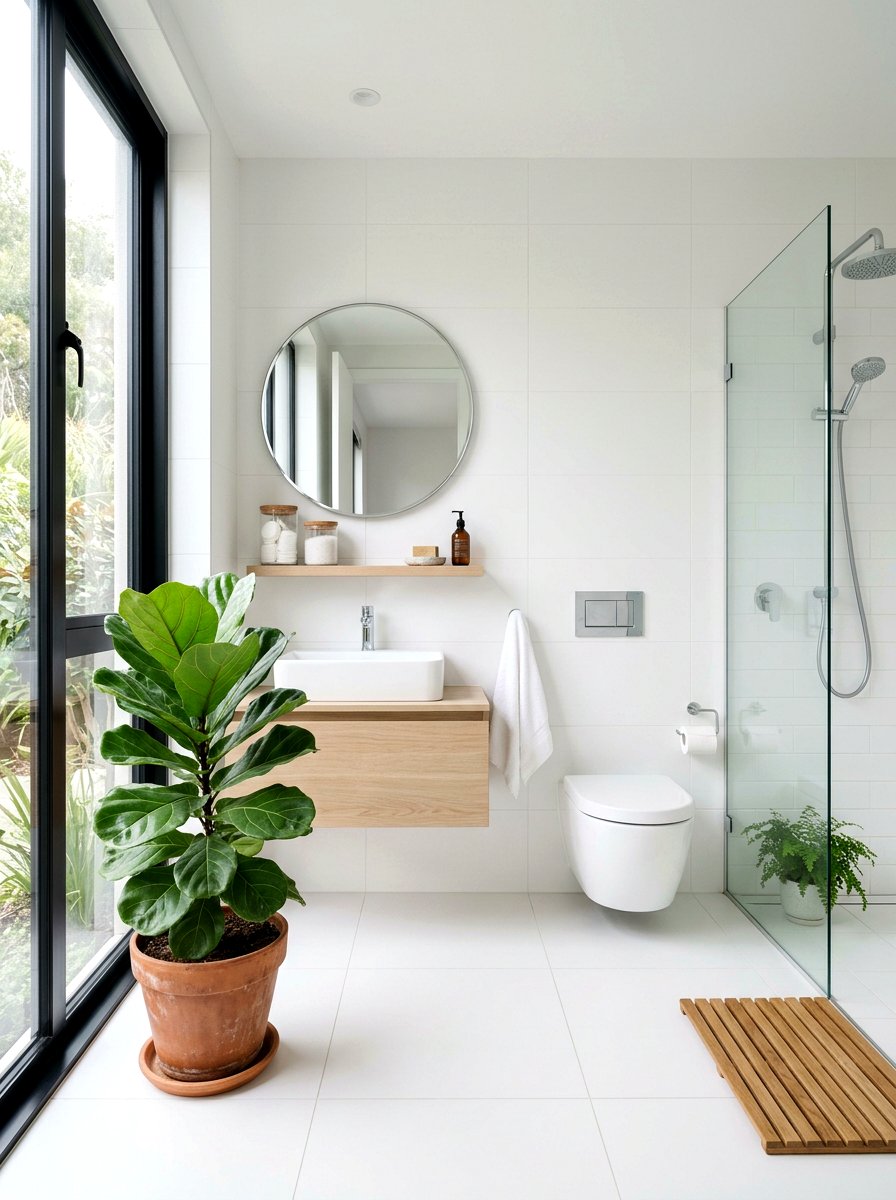 Minimalist Greenery Washroom - 30 bloomcore bathroom ideas
