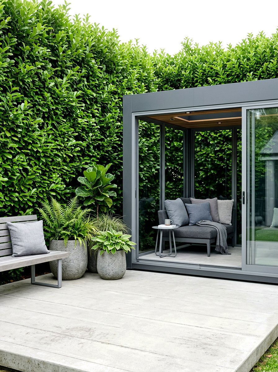 Minimalist Grey Patio Pod - 30 cocoon patio chair ideas