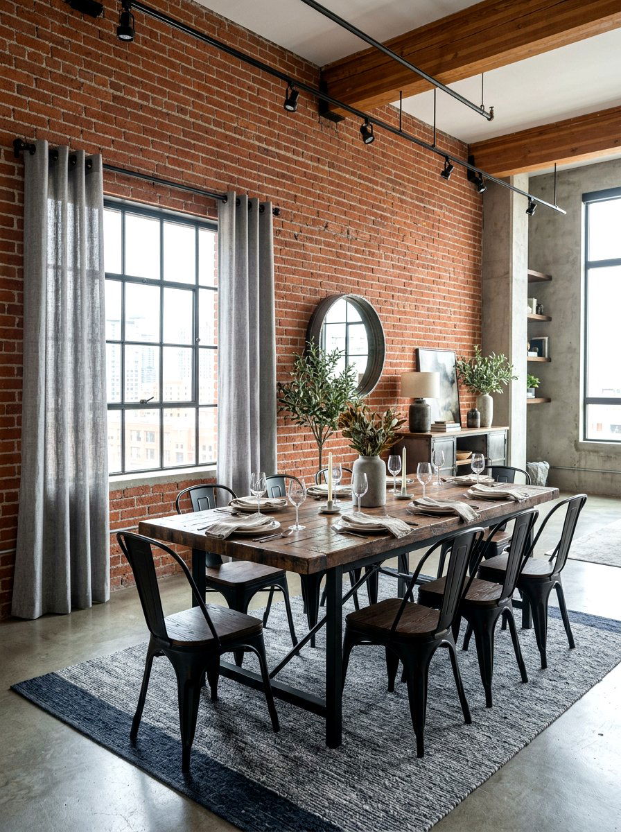 Minimalist Grommet Top Curtains - 30 dining room drapery ideas