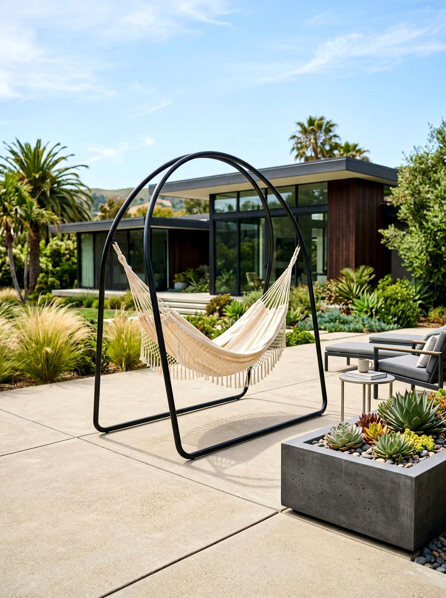 Minimalist Hammock Stand - 30 hammock stand garden ideas