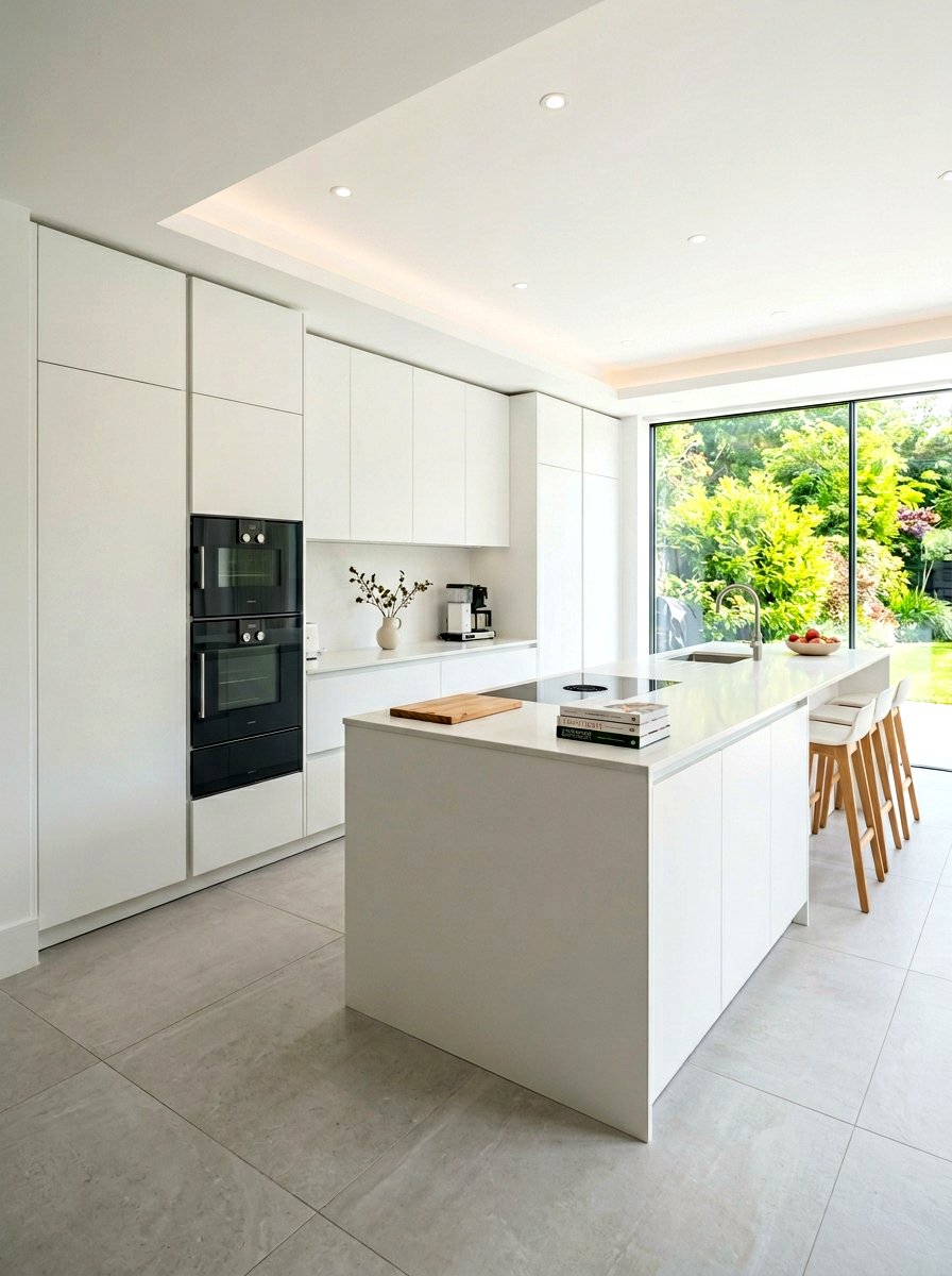 Minimalist Handleless Kitchen - 30 appliance wall kitchen ideas
