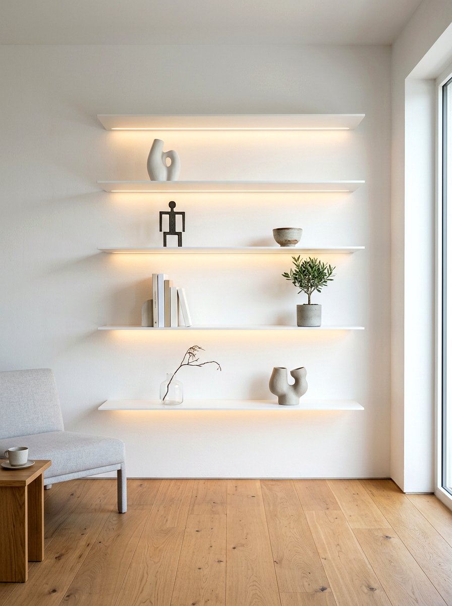 Minimalist Hidden Shelf Lighting - 30 under shelf lighting ideas