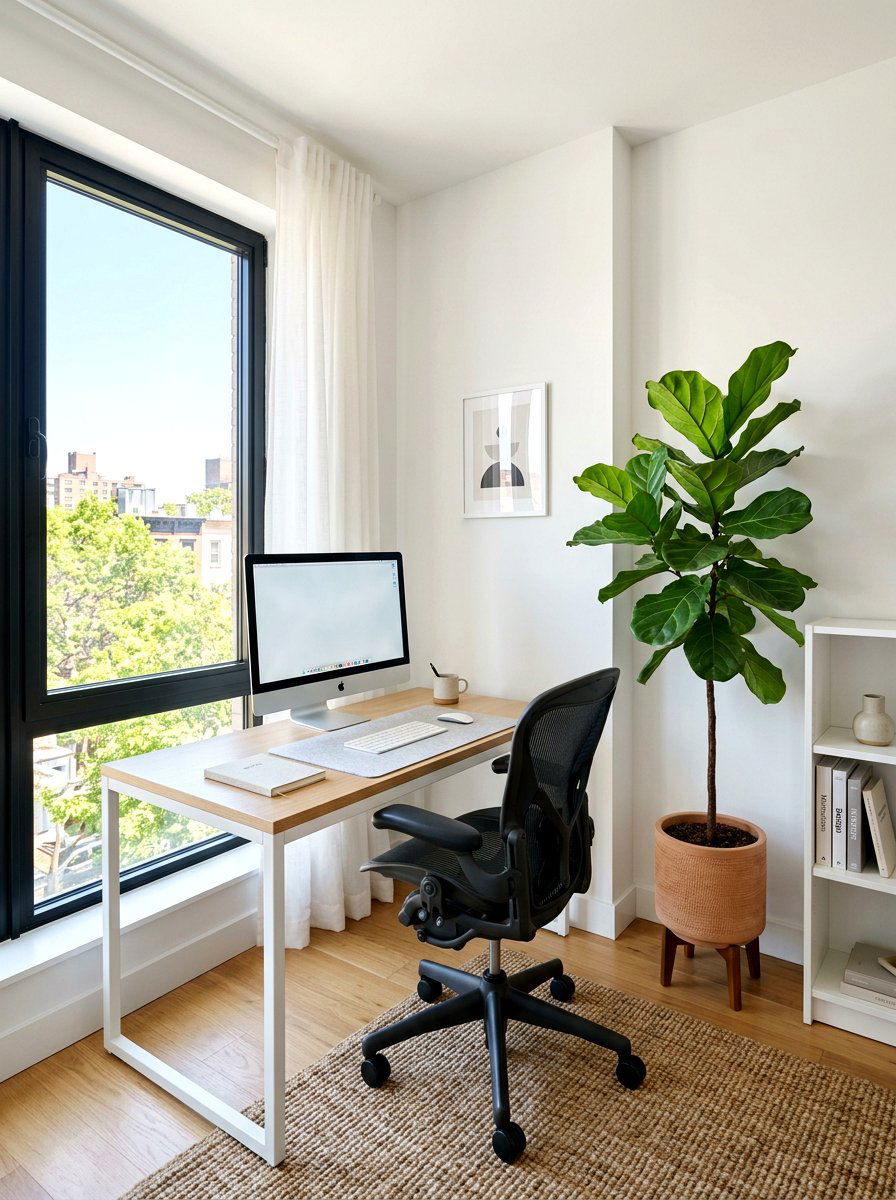 Minimalist Home Office - 30 editorial apartment decor ideas
