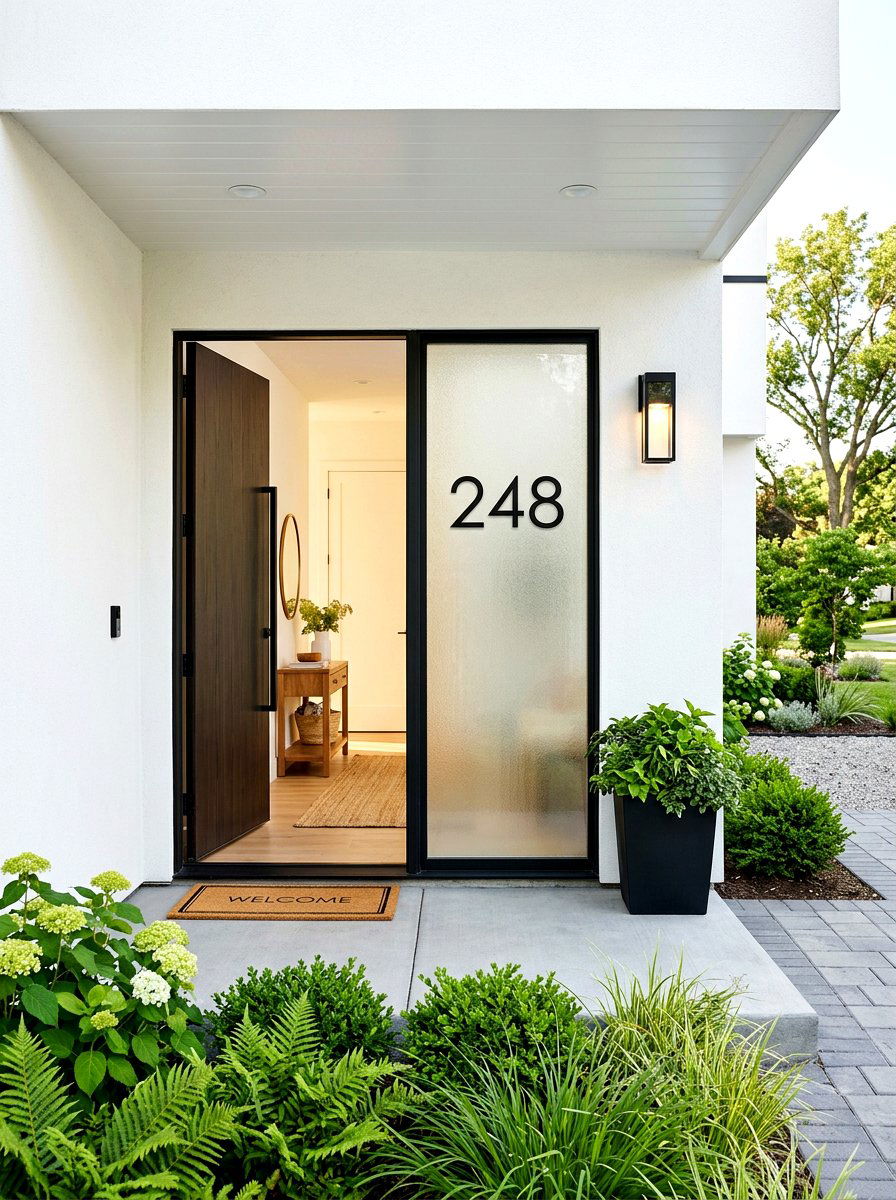 Minimalist House Number Decal - 30 house number sign ideas luxury