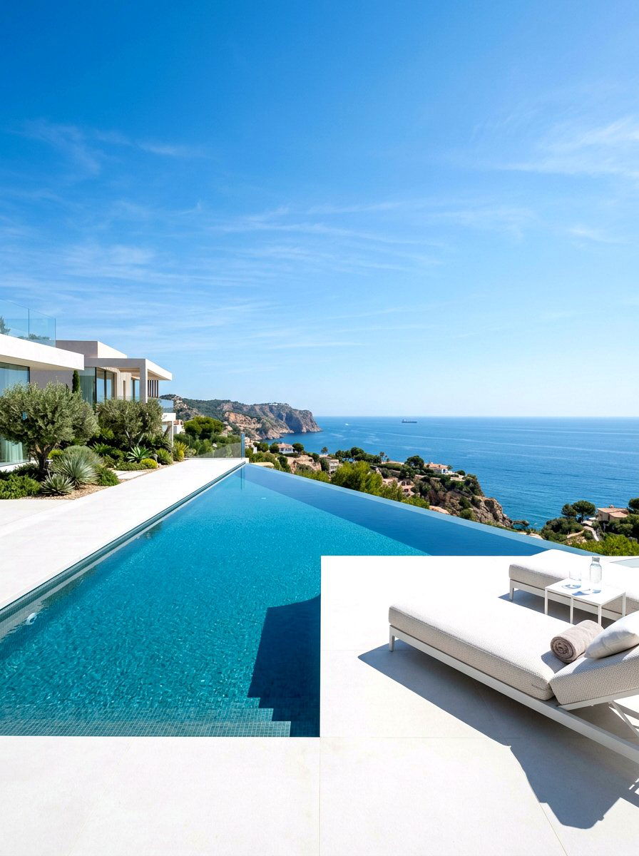 Minimalist Infinity Pool - 30 backyard water feature ideas