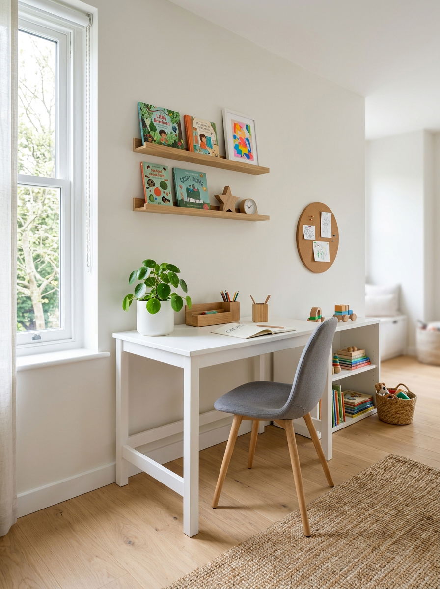Minimalist Kids Study Area - 30 homework studio kids ideas