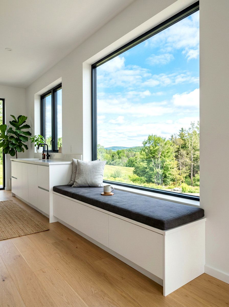 Minimalist Kitchen Bench - 30 cozy kitchen window seat ideas