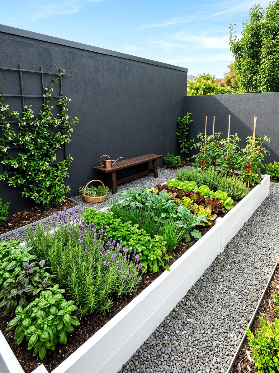 Minimalist Kitchen Garden - 30 kitchen vegetable garden ideas