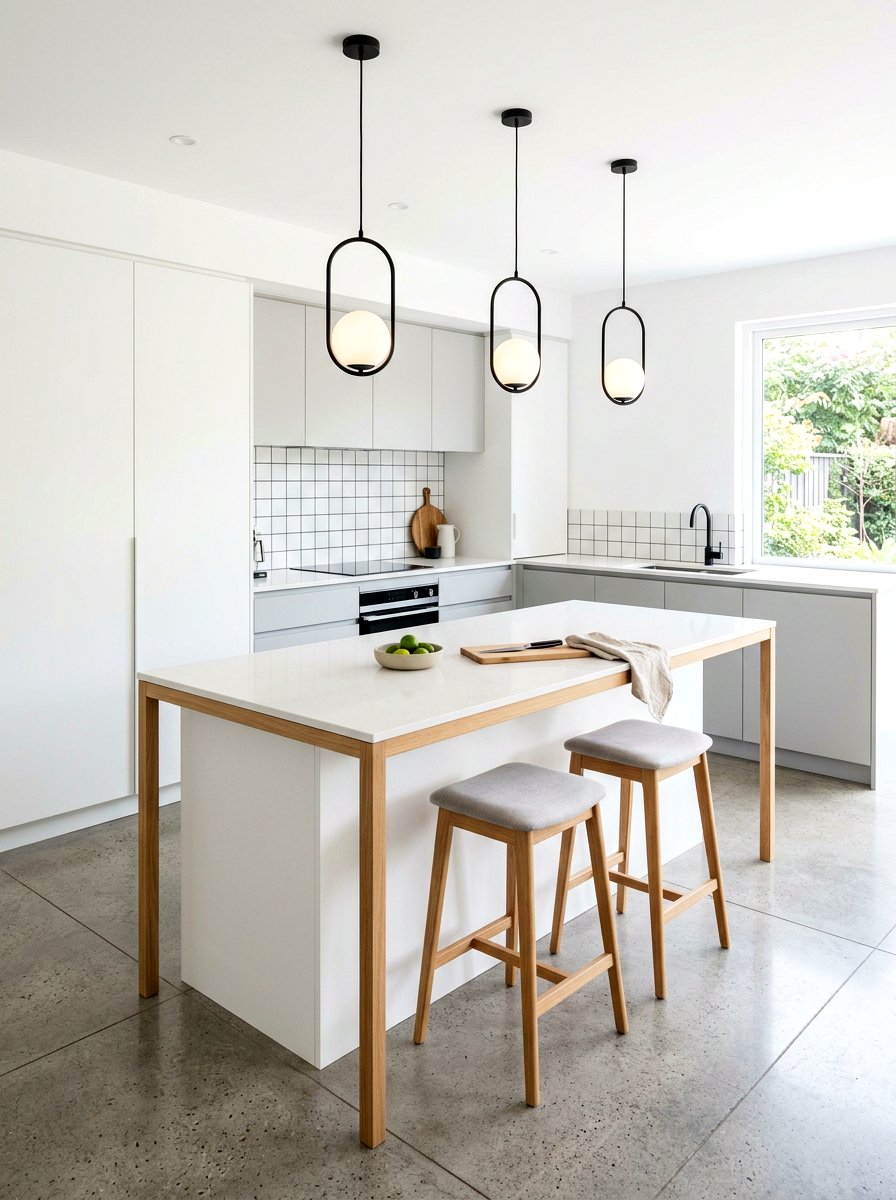 Minimalist Kitchen Island - 30 Scandinavian kitchen ideas