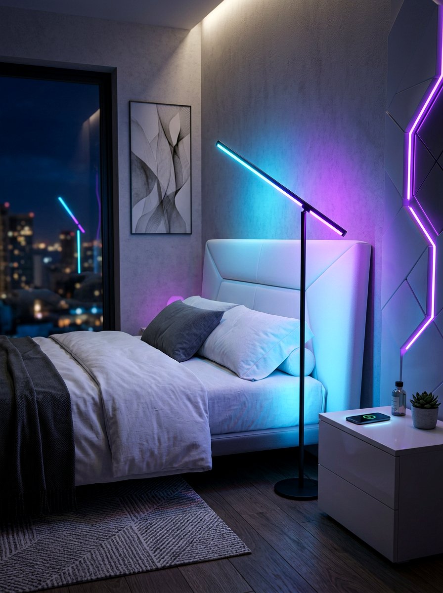 Minimalist LED Floor Lamp - 30 floor lamp bedroom corner ideas