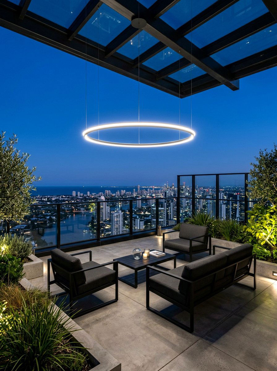 Minimalist LED Outdoor Chandelier - 30 outdoor chandelier ideas