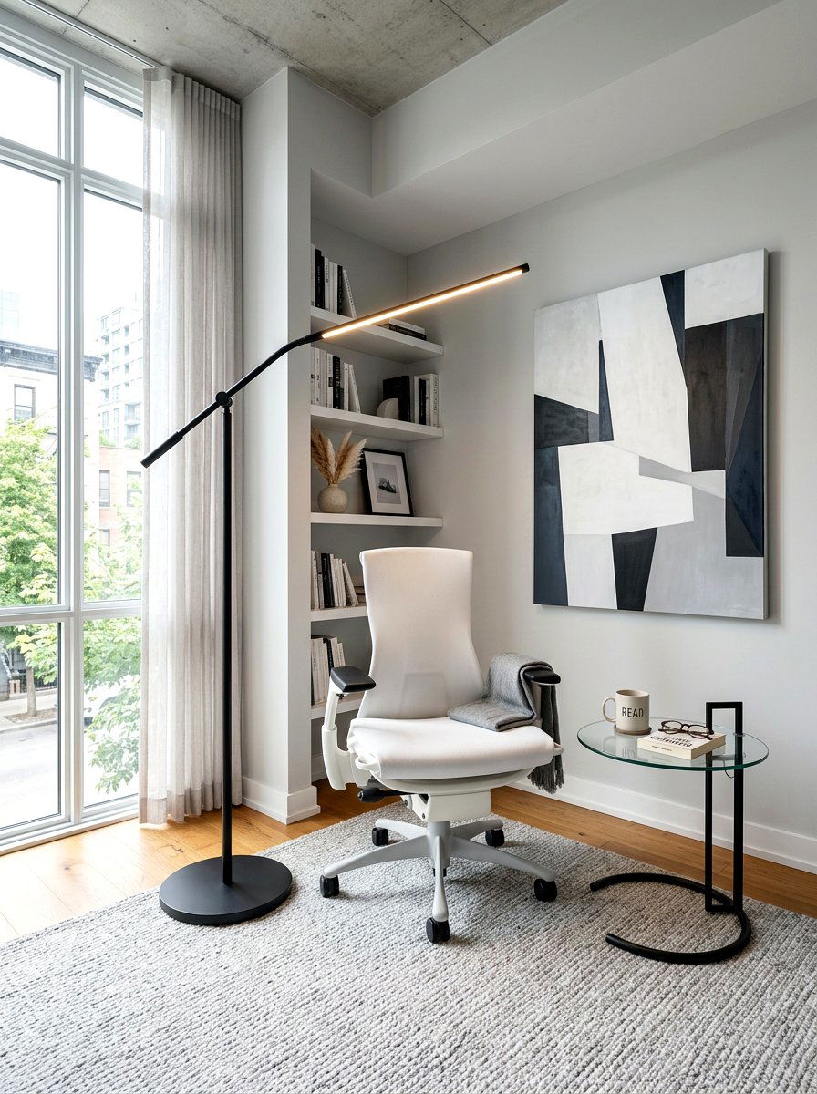 Minimalist LED Reading Bar - 30 reading lamp corner ideas