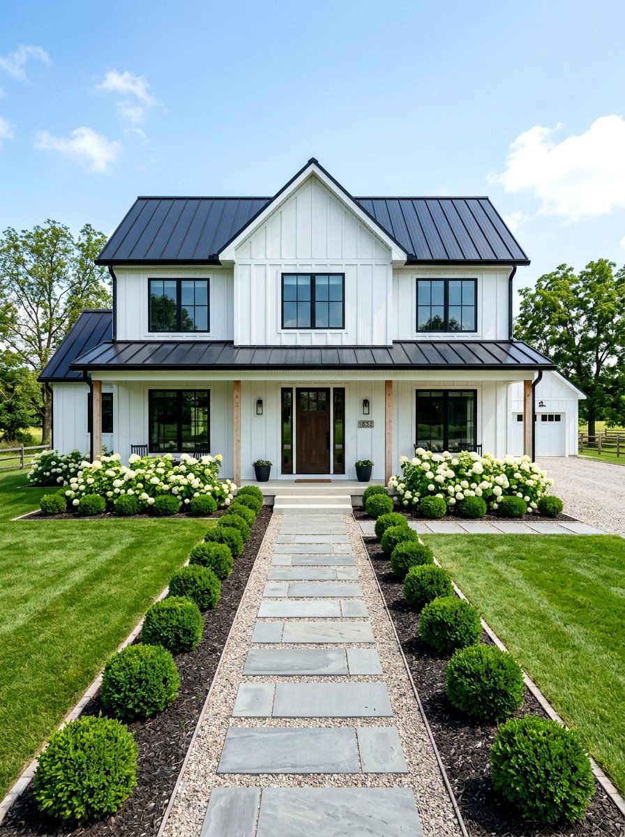Minimalist Landscaping - 30 modern farmhouse exterior ideas