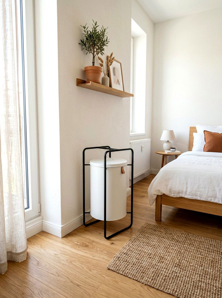 Minimalist Laundry Basket Stand - 30 laundry basket storage ideas